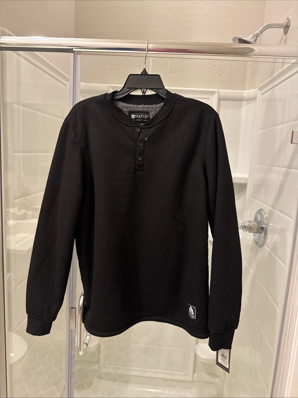 Matix Men's Black Henley Long-Sleeve Shirt